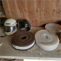 2 Snowmobile Helmets, 4" Foam Rolls