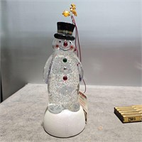 Lighted snowman snow globe