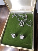 925 necklace and unmarked earrings