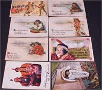Eight vintage postcards featuring Native