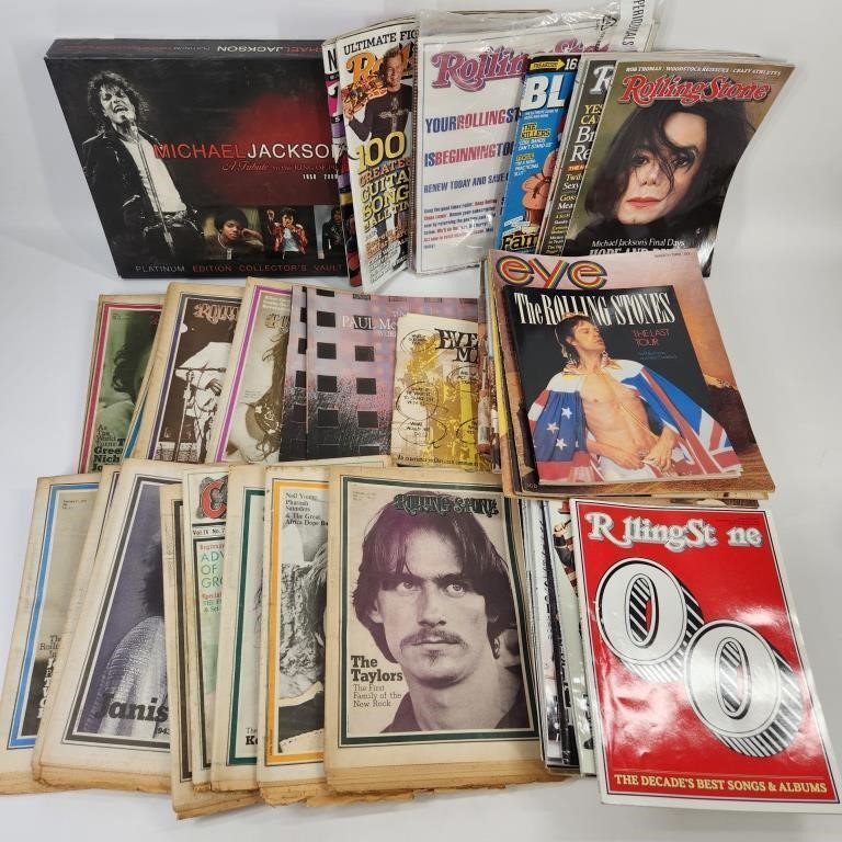 VINTAGE ROLLING STONES MAGAZINES, MICHAEL JACKSON+