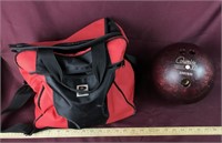 8 Pound Red Bowling Ball With Bag
