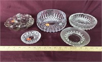 5 Assorted Glass & Crystal Dish Pieces, 1 Gorham