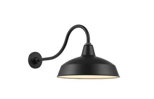 Easton 14 in. 1-Light Black Outdoor Wall Light