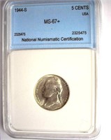 1944-S Nickel NNC MS-67+ LISTS FOR $135