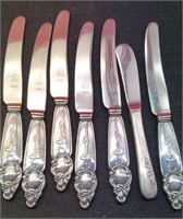 (7) Sterling Handle Knives, 377 Grams Total Weight