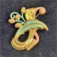 VTG Lily of the Valley Brooch,1940's 1950's Gold