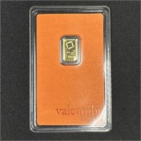 1 Gram .9999 Valcambi Suisse Gold Bar Sealed