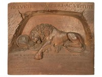 Carved Wood Plaque Replica Lion Of Lucerne