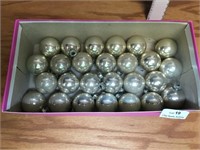 Lot of Vintage Glass Silver Christmas Ornaments