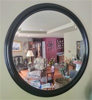 Laquer Framed Round Mirror