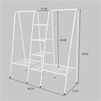 Garment Rack Metal Clothes Racks with 4-Tiers, 6 S