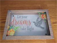 Wall Art Glass Case "Let your dreams take flight"