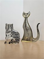 2 Abraham Palatnik Lucite MCM cat figurines