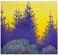Print "Yellow Sky Blue Spruce by Lawren Harris