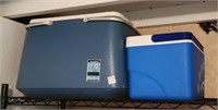 TWO insulated coolers