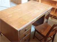 Solid Wood Desk and Chair