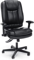 High-Back Bonded Leather Executive Chair, Black