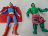 Old Superman and Hulk Figurines - Superman has