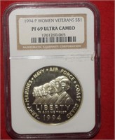 1994 Women's Veterans Silver Dollar  PF69  Ultra