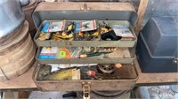 Vintage tackle box and contents