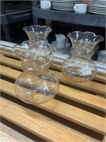 3 Ruffel Clear glass Vases