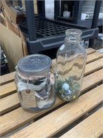 Jar with Zippers/Milk Bottle with Marbles