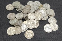 (50) Mercury Dimes Back to the 20's