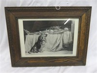ORNATE FRAMED PRINT-"REQUIESCAT" BY