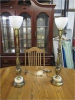 PAIR-- TABLE LAMPS -- BOTHE NEED SWITCH KNOBS