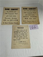 1927 Concert Advertising Flyers