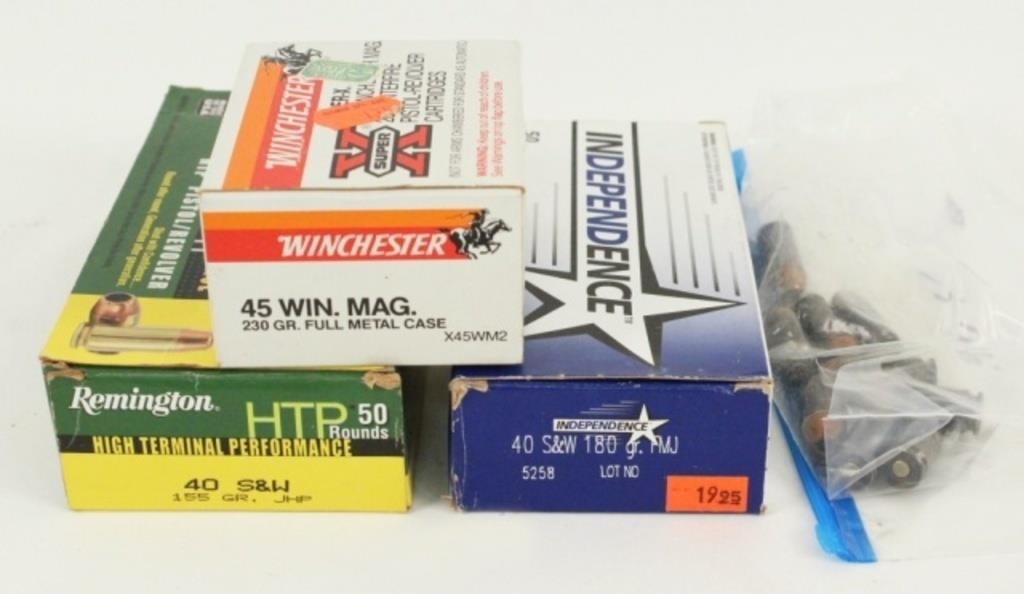 45 Winchester Magnum and 40 S&W Ammo