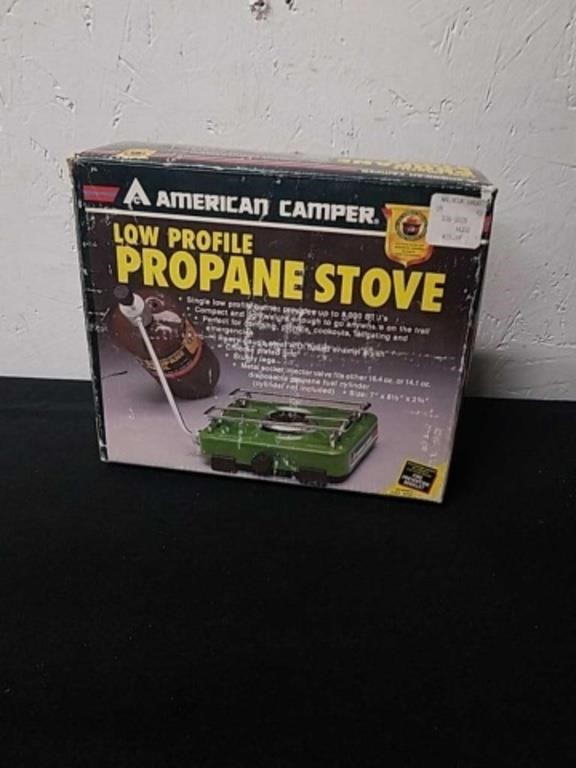 Vintage American camper low profile propane stove
