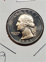 1985-S Clad Proof Washington Quarter