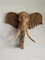 Hand-carved elephant sculpture