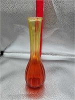 Jeanette Glass Amberina Bud Vase 8.5