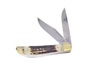Hen & Rooster Stag Copperhead Knife