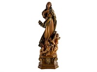 ANRI Madonna Hand Carved Wood Sculpture