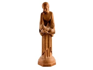 Hartmann Virgin Mary Hand Carved Wood Sculpture