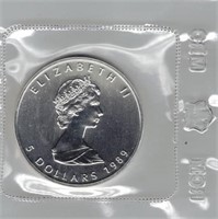 1989 Canadian Maple Leaf Silver Coin