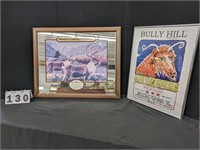 Seagrams & Bully Hill Framed Mirror & Print