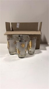 Set of 8 gold leaf glasses