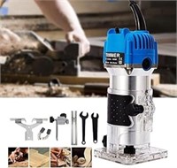 Electric Router Wood Trimmer Tool (Blue/Silver)