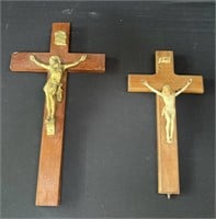 Pair of vintage crucifixes