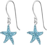 925 Silver Blue Starfish Earrings