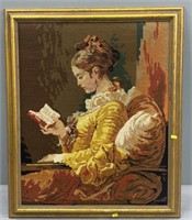 Needlework Woman Reading Book