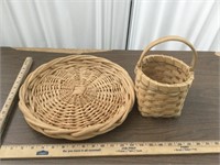 Wicker Tray & Small Basket