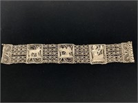 Sterling Panel Bracelet 43.9gr, 8in long