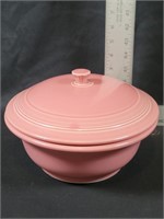 FIESTA ROSE PINK CASSEROLE BOWL WITH LID