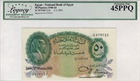 Egypt 50 Piastres Legacy Graded 45.EG2N